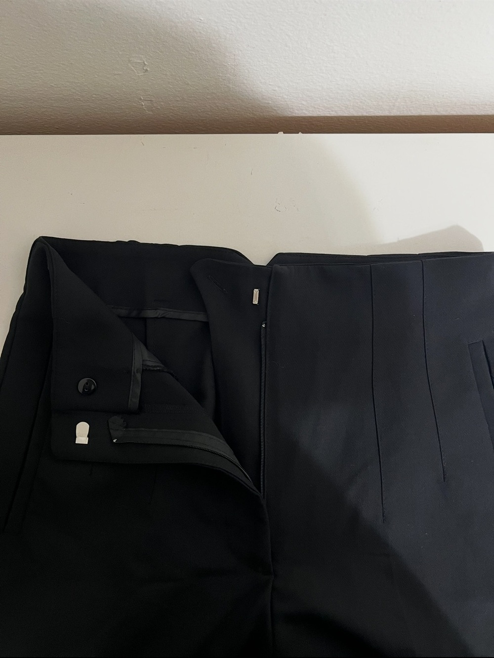 ZARA Black Tailored High-Waist Trousers Size Large NWT - Picture 6 of 8